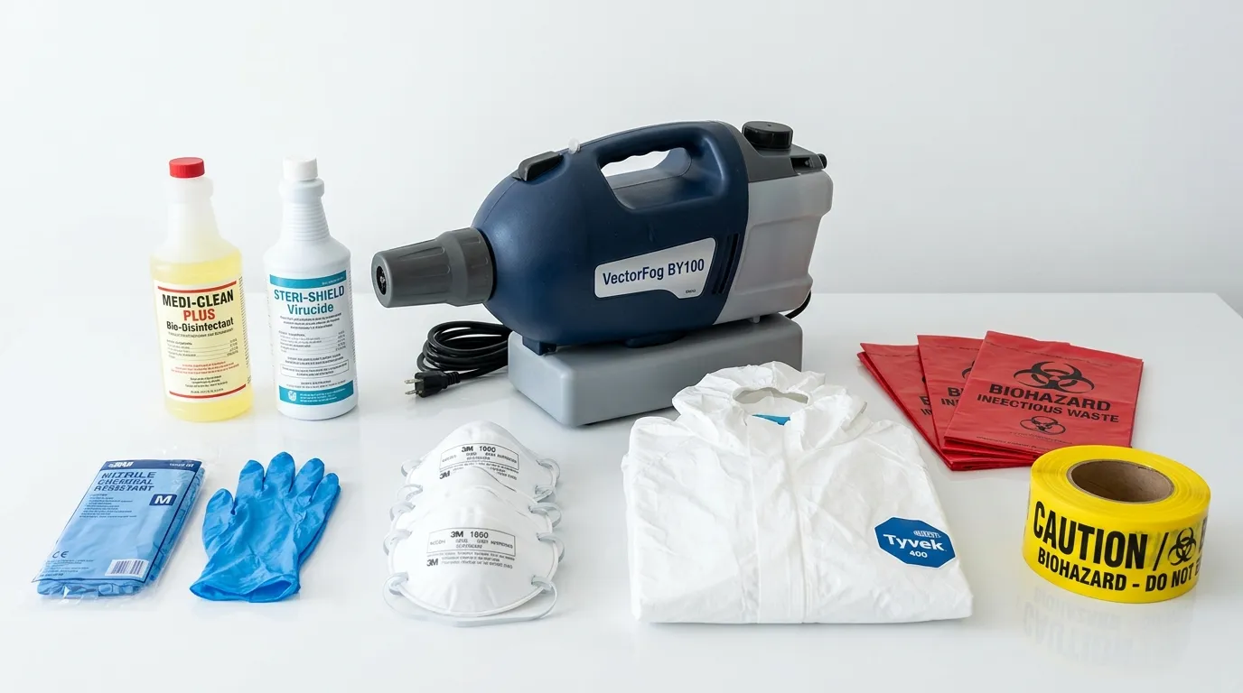 Professional biohazard remediation crew working in Mathis